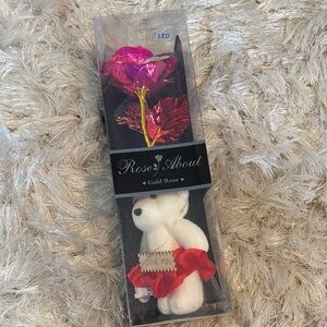 Make offer Rose About Gold Rose I Love You Bear LED Metallic rose and LED Lights